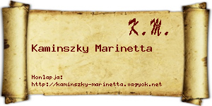 Kaminszky Marinetta névjegykártya